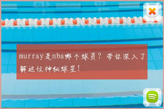 murray是nba哪个球员？带你深入了解这位神秘球星！